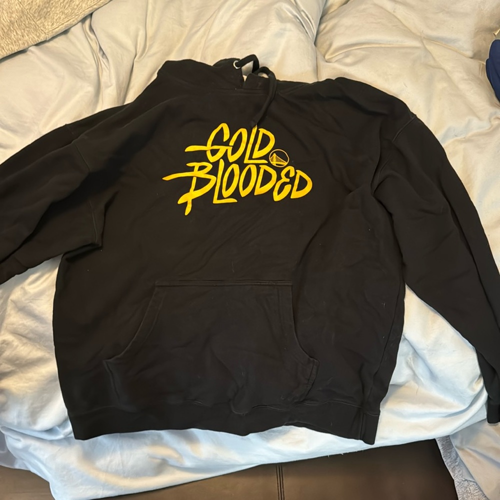 XXL Warriors Black Gold Bloded Hoodie